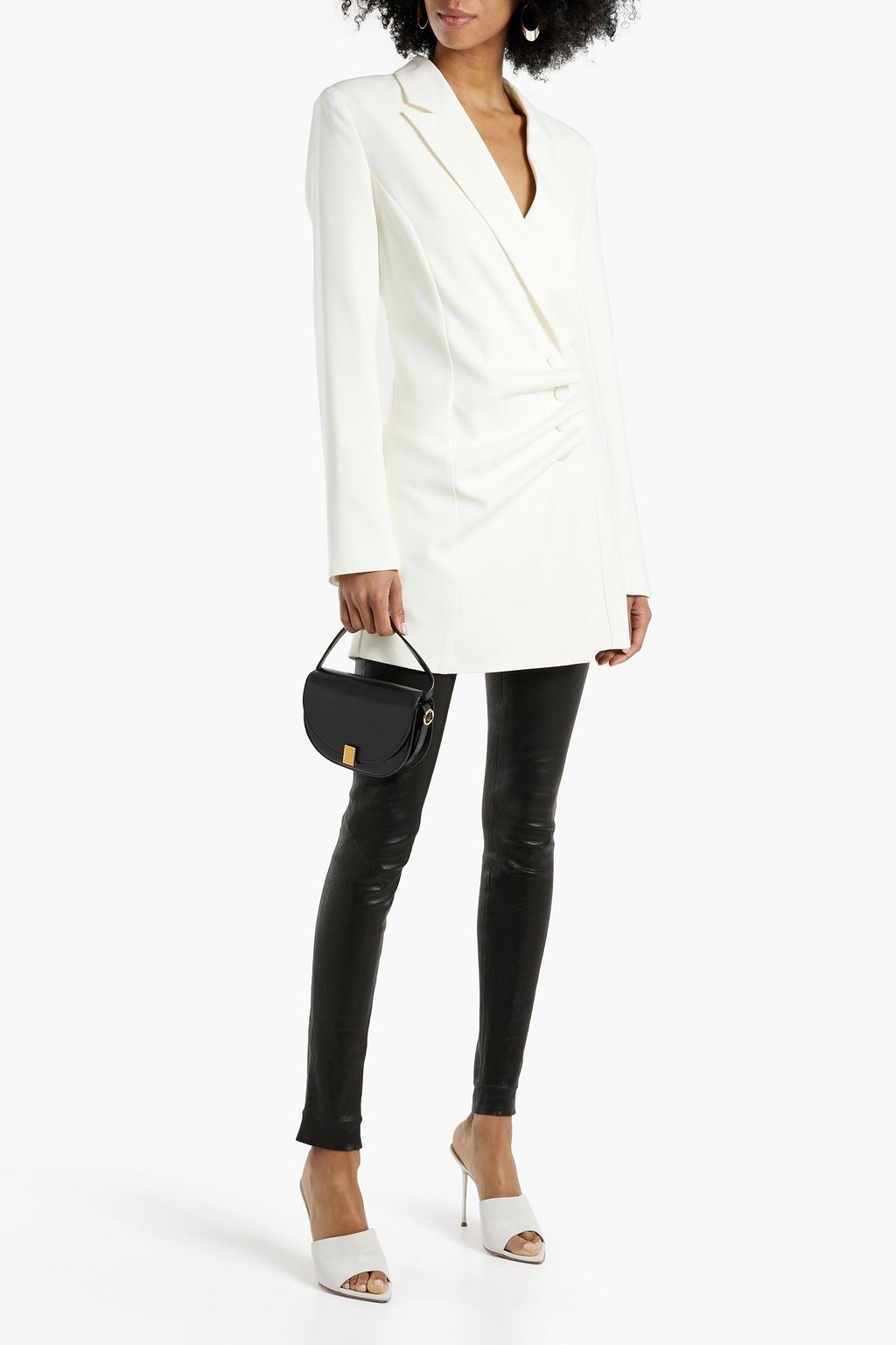 NICHOLAS Ruched crepe blazer