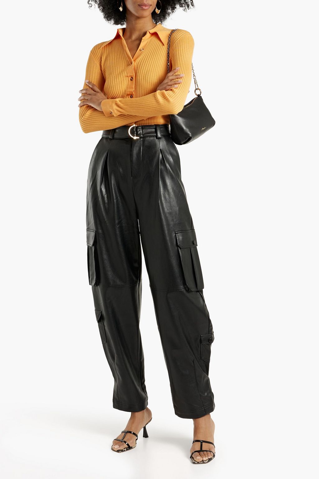 NICHOLAS Faux leather tapered pants