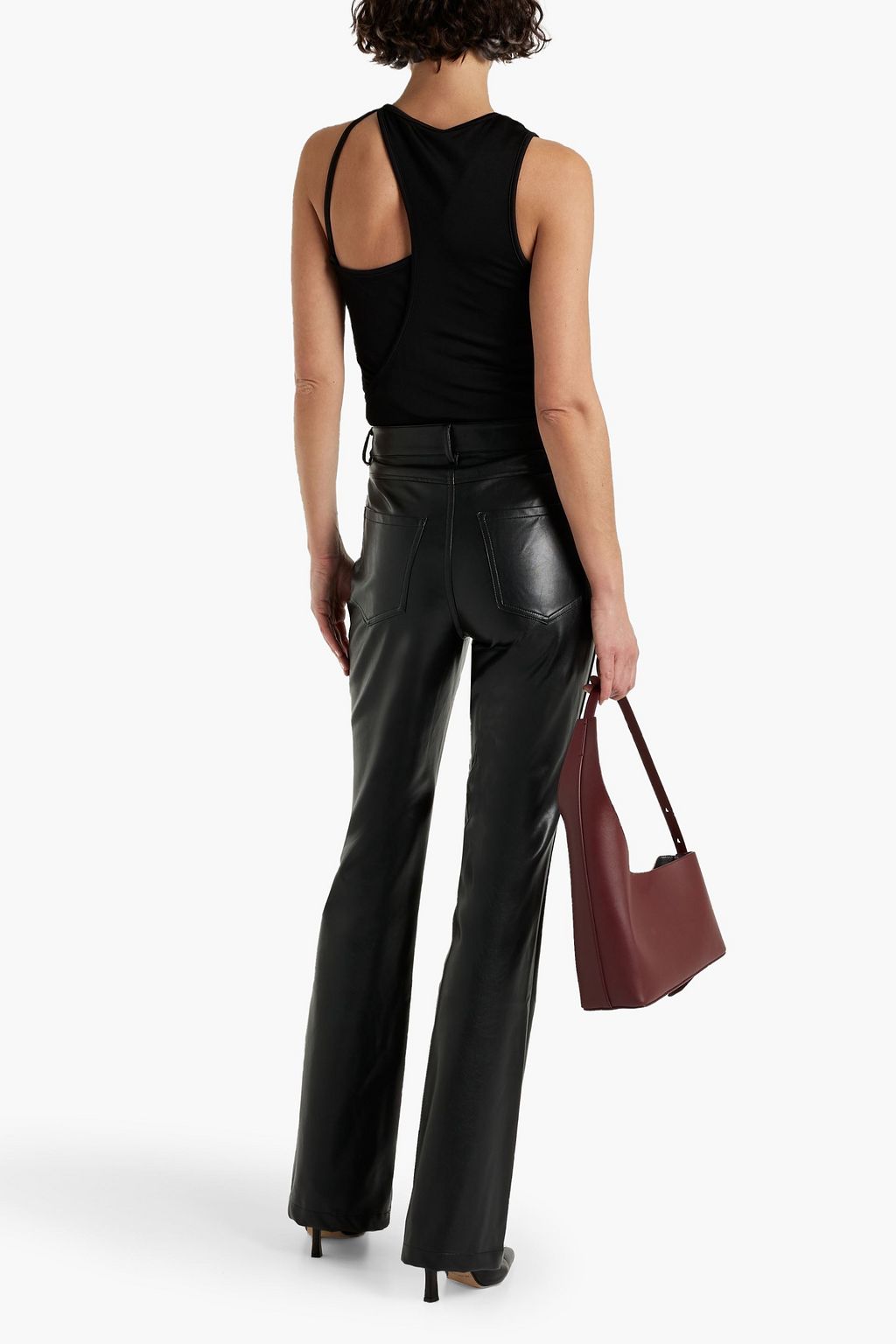 NICHOLAS Faux leather bootcut pants