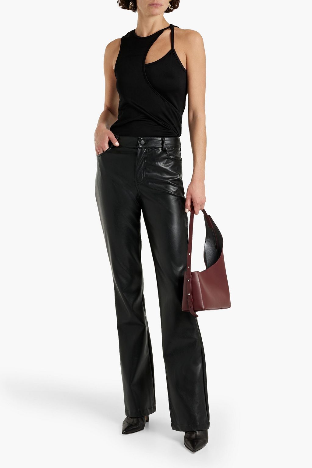 NICHOLAS Faux leather bootcut pants