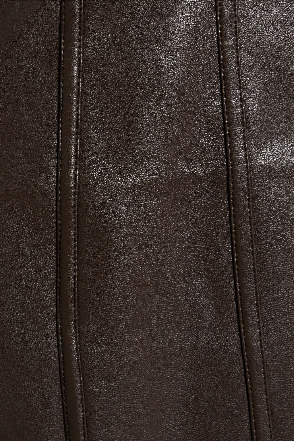 NICHOLAS Strapless faux leather midi dress