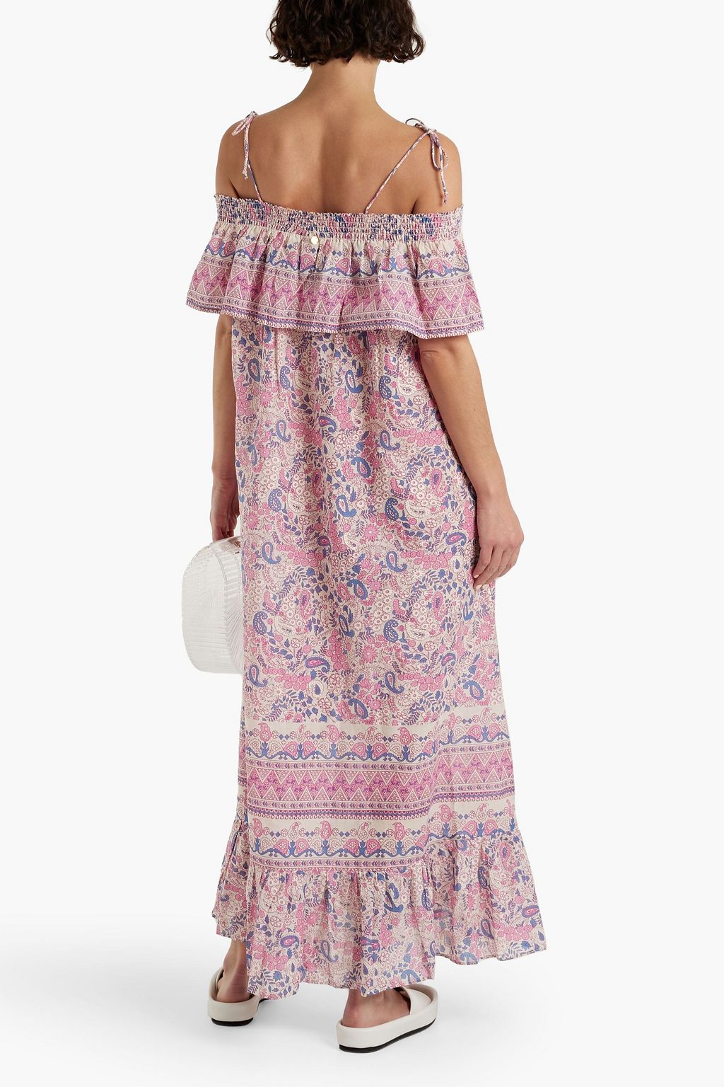 ANTIK BATIK Cold-shoulder paisley-print cotton-voile maxi dress
