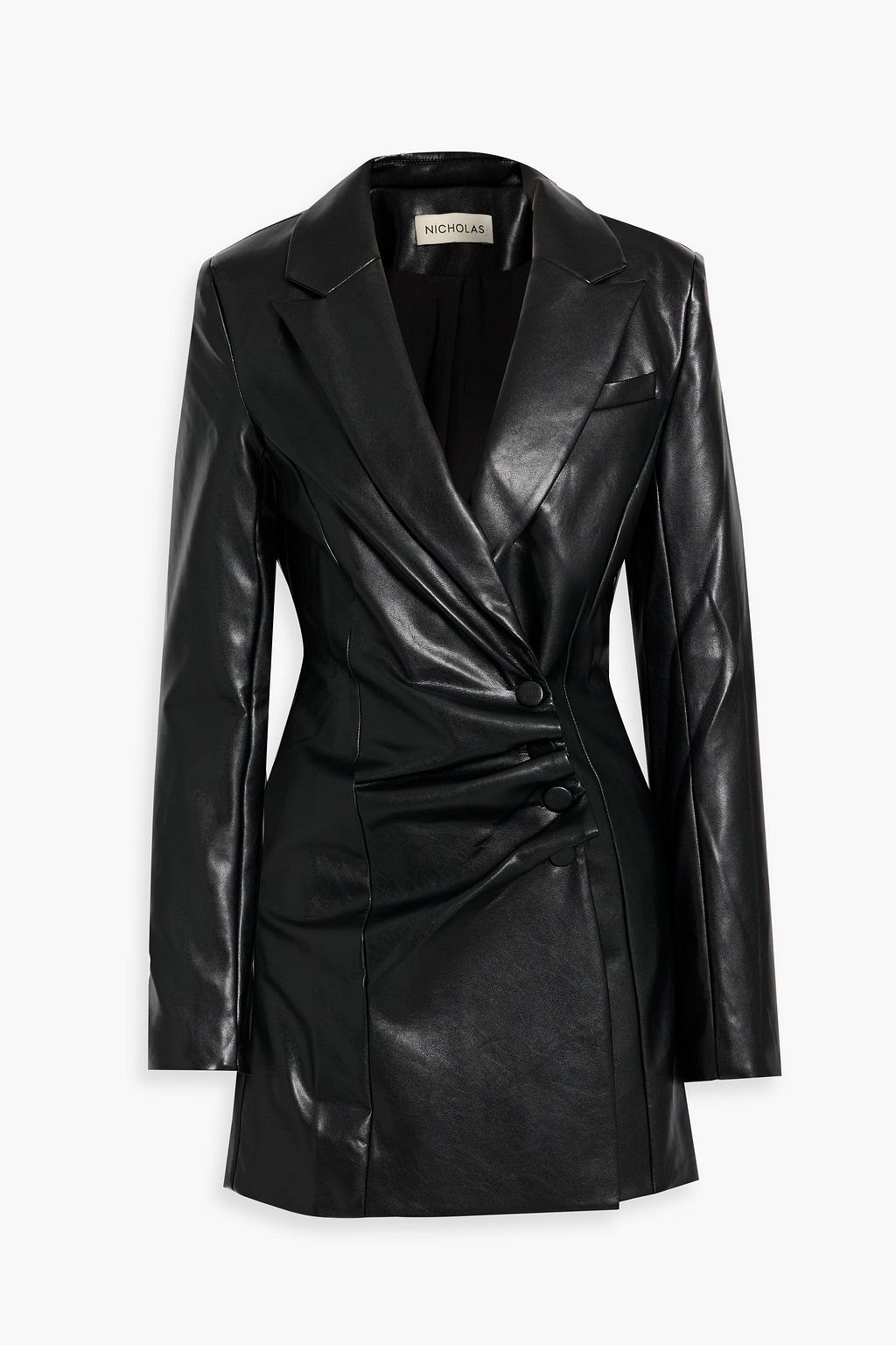 NICHOLAS Serene ruched faux leather mini dress | Sale up to 70% off | THE OUTNET