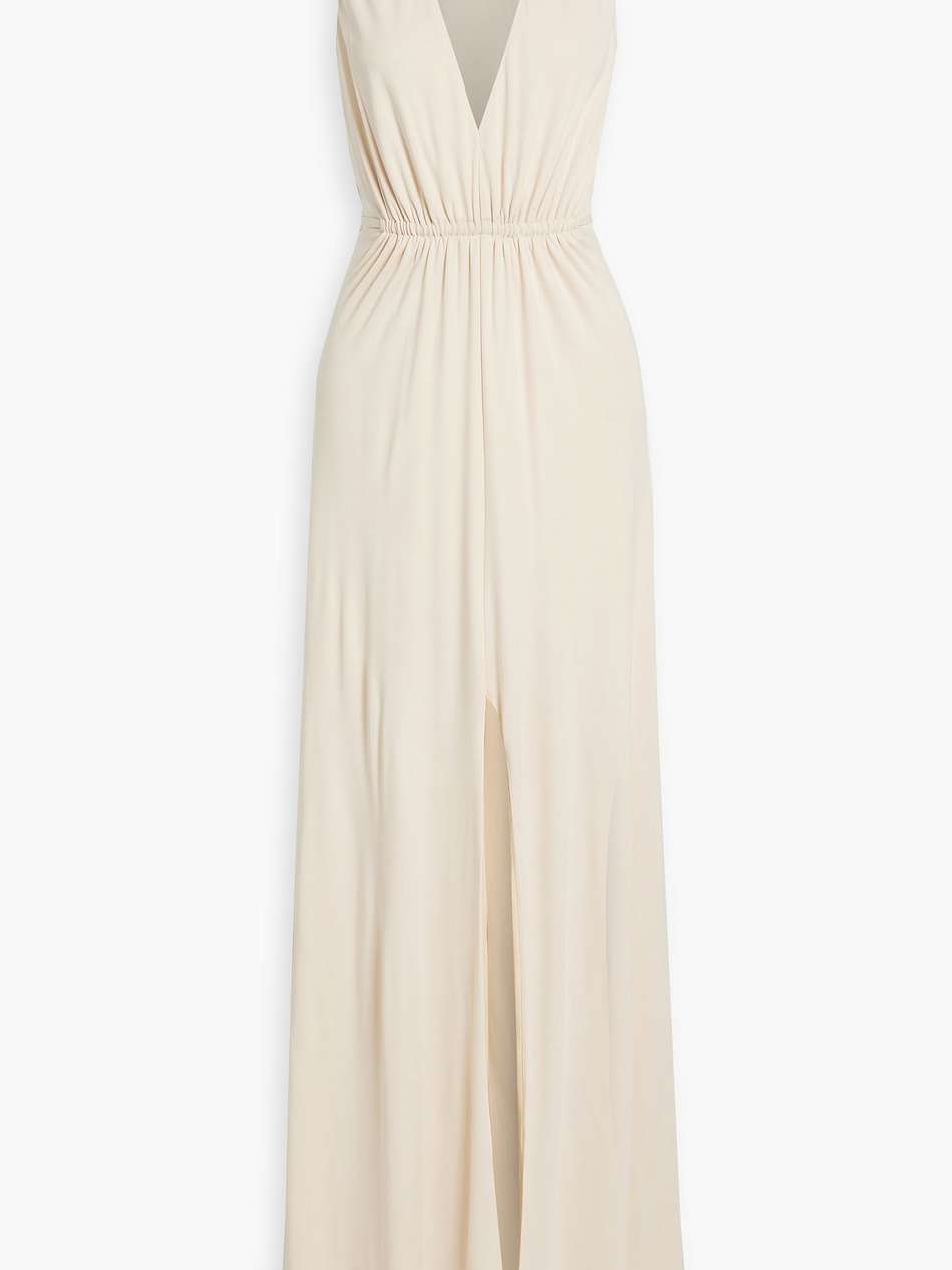 megan cutout ruched jersey maxi dress
