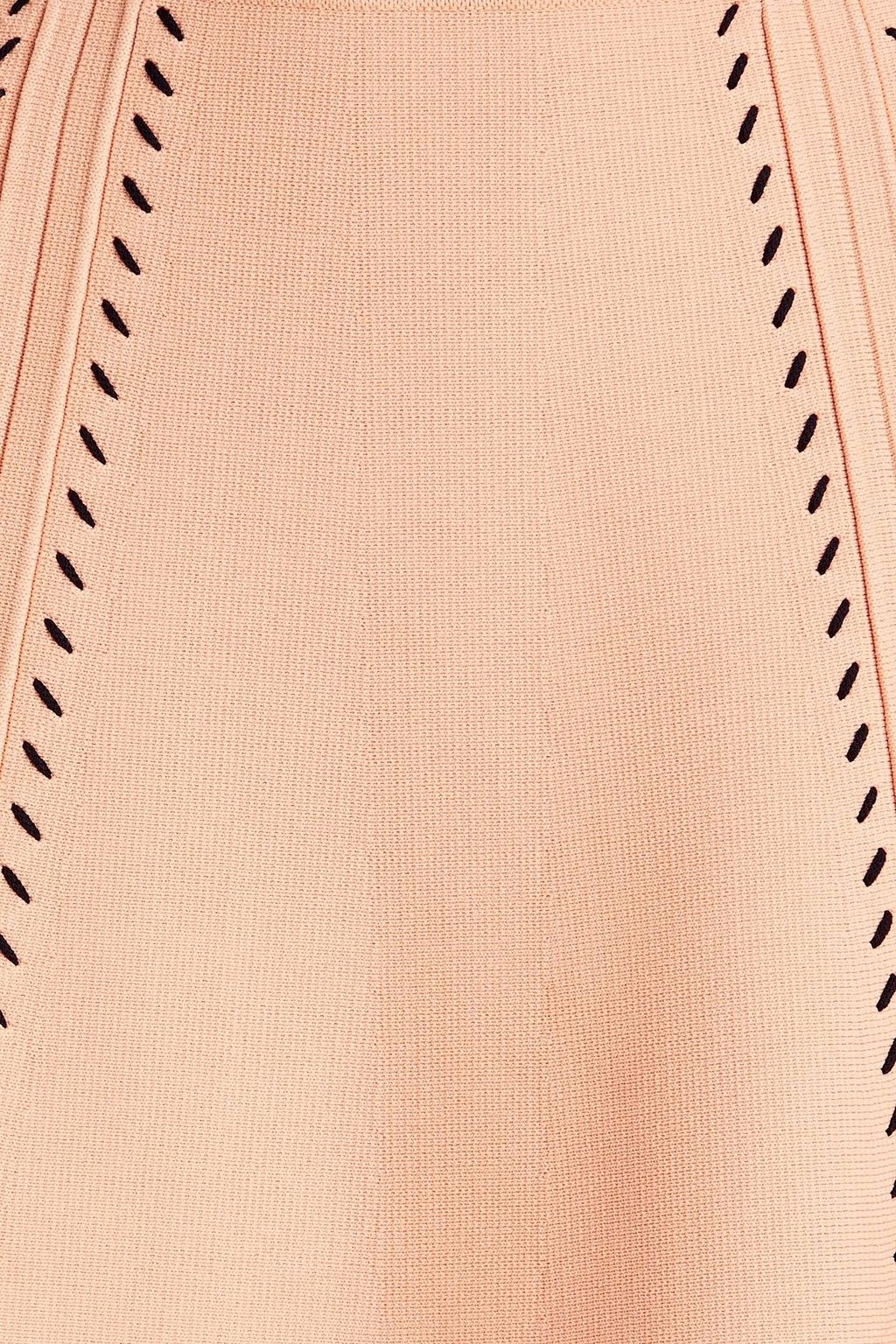 SANDRO Pointelle-knit mini skirt