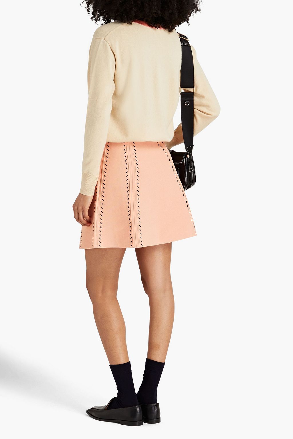SANDRO Pointelle-knit mini skirt