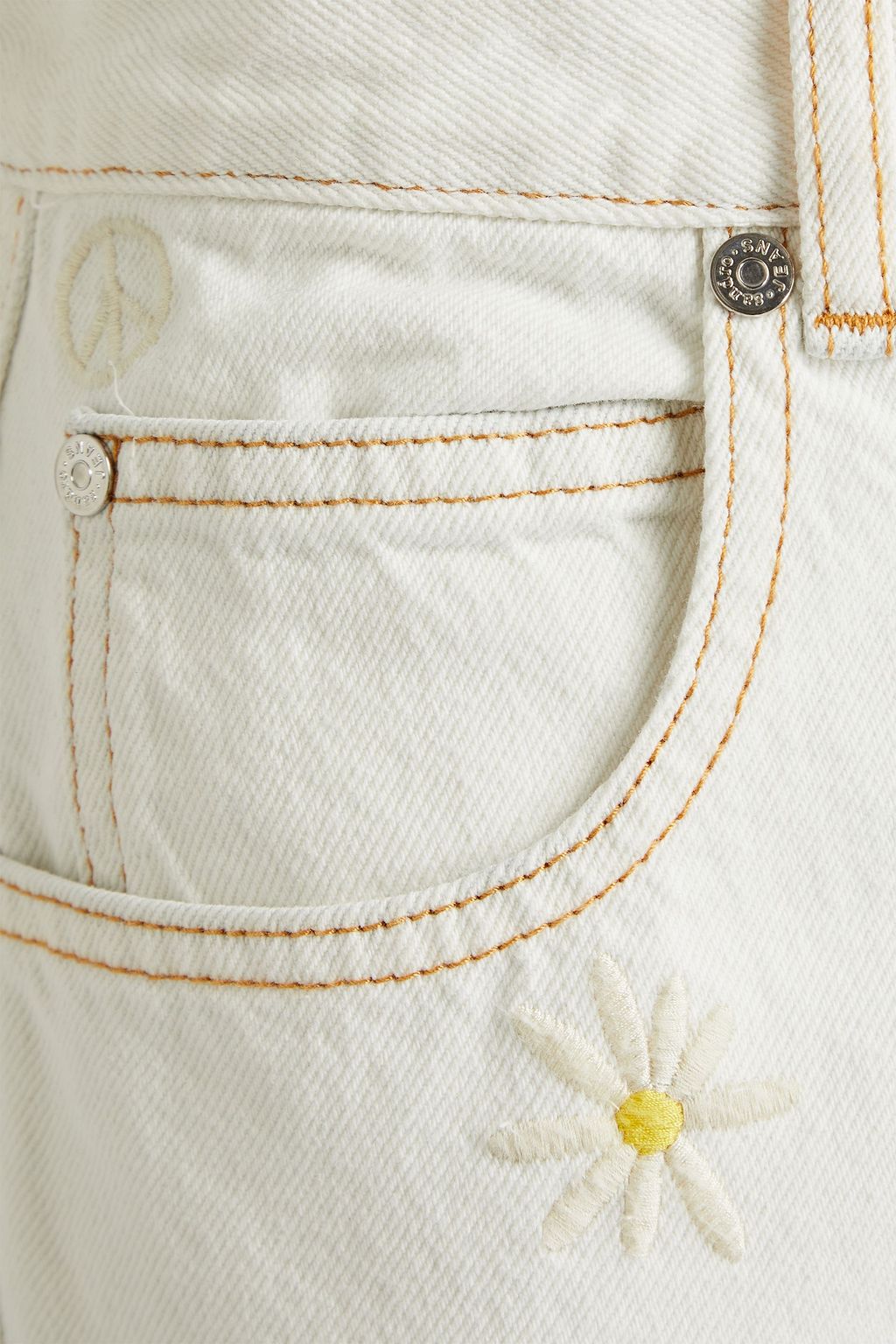SANDRO Embroidered high-rise straight-leg jeans