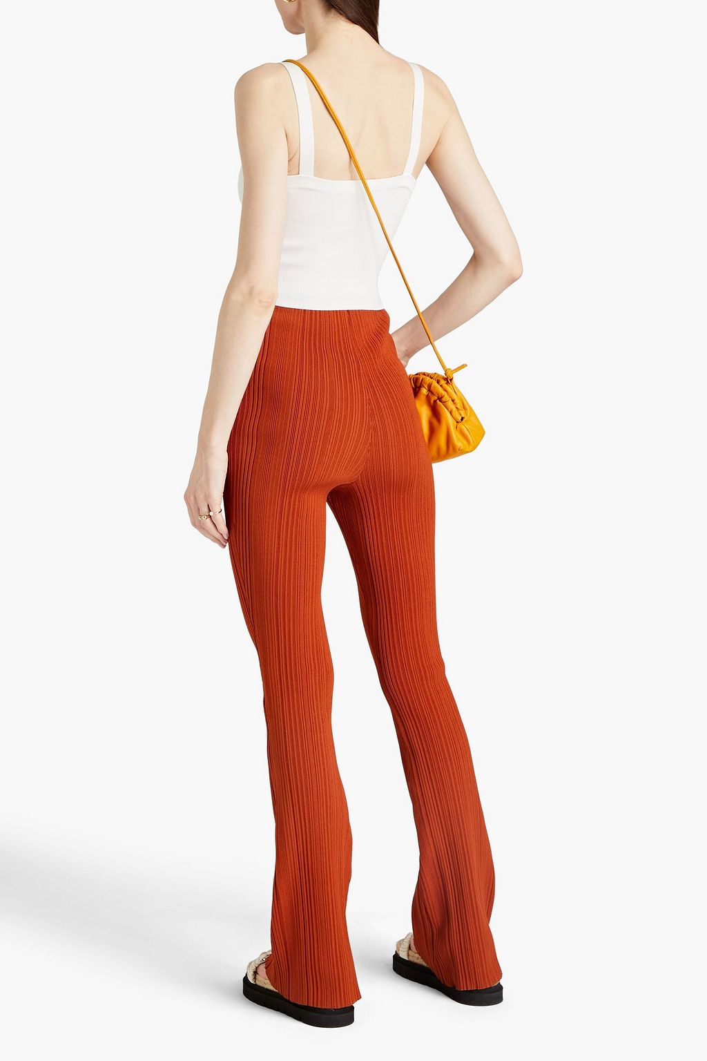 SANDRO Cropped stretch-knit top
