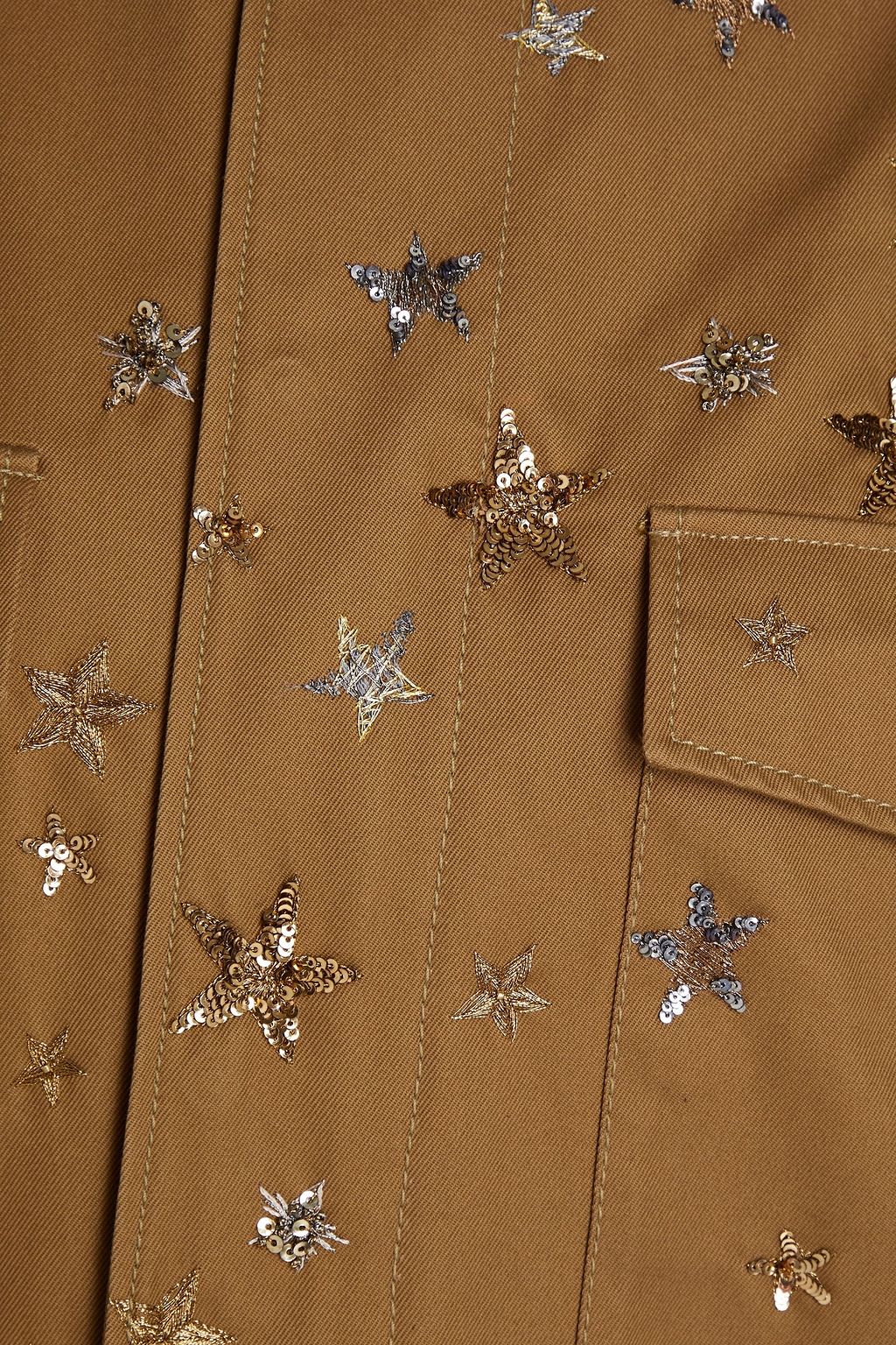VALENTINO GARAVANI Sequin-embellished cotton-twill jacket
