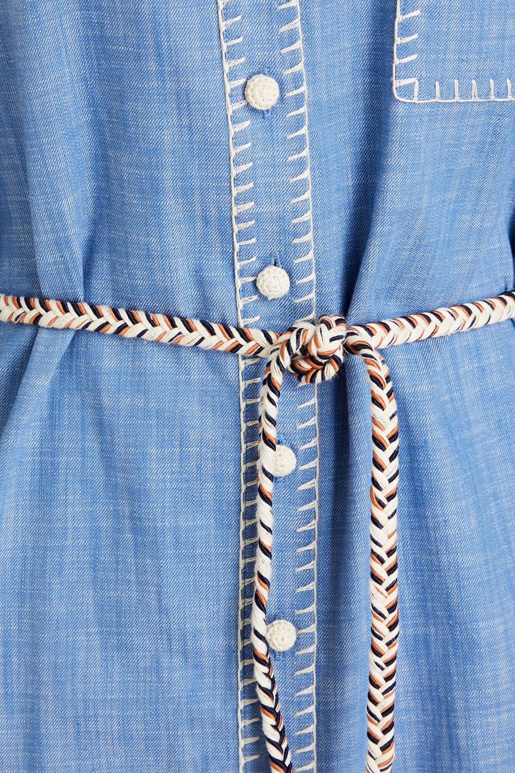 ZIMMERMANN コットンシャンブレー ミニシャツワンピース ベルト付き