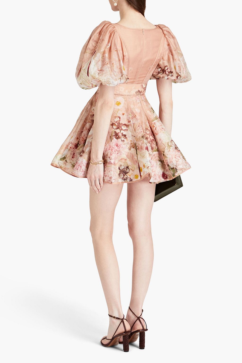 ZIMMERMANN Dancer belted floral-print silk and linen-blend mini dress