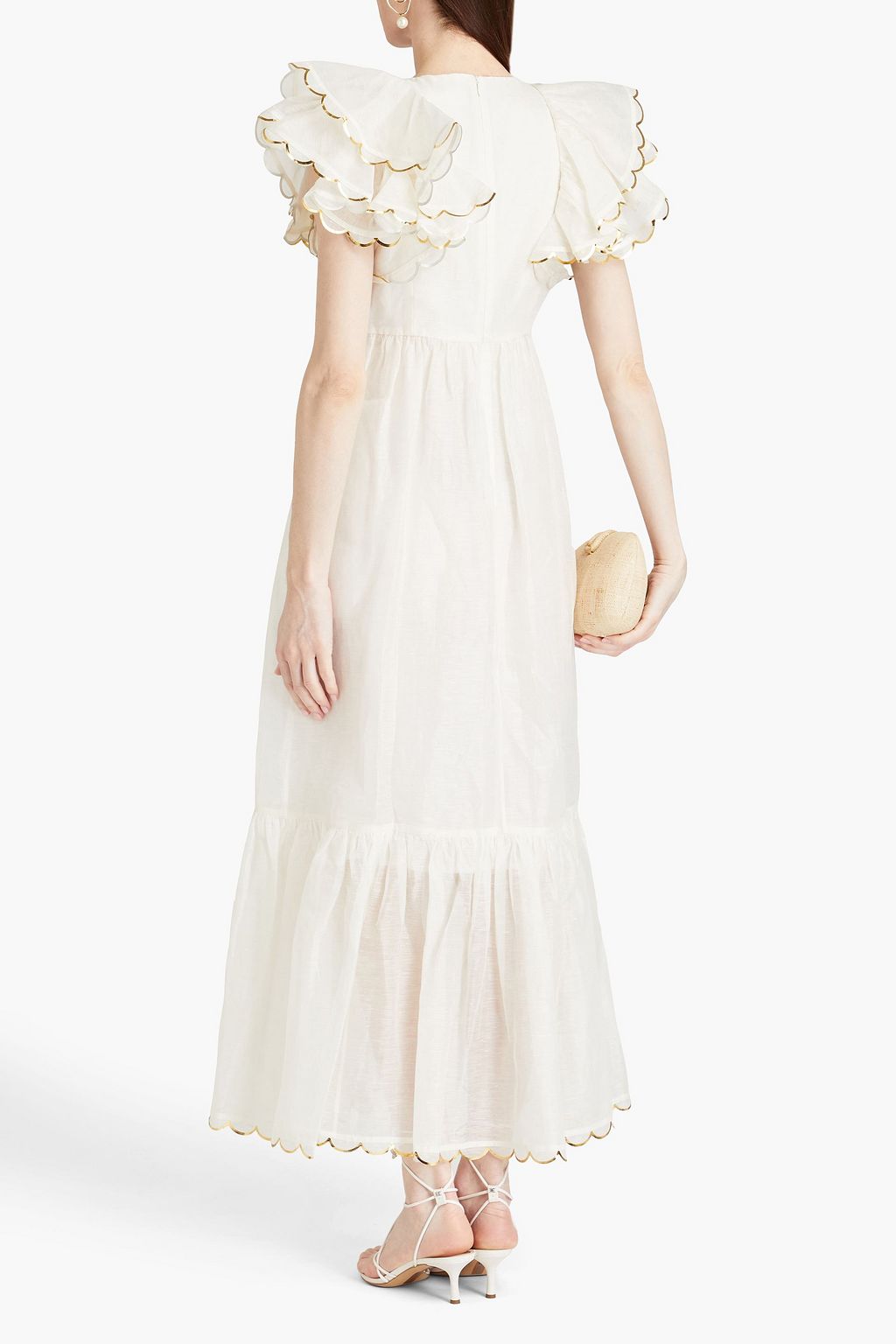 ZIMMERMANN Ruffled linen and silk-blend maxi dress