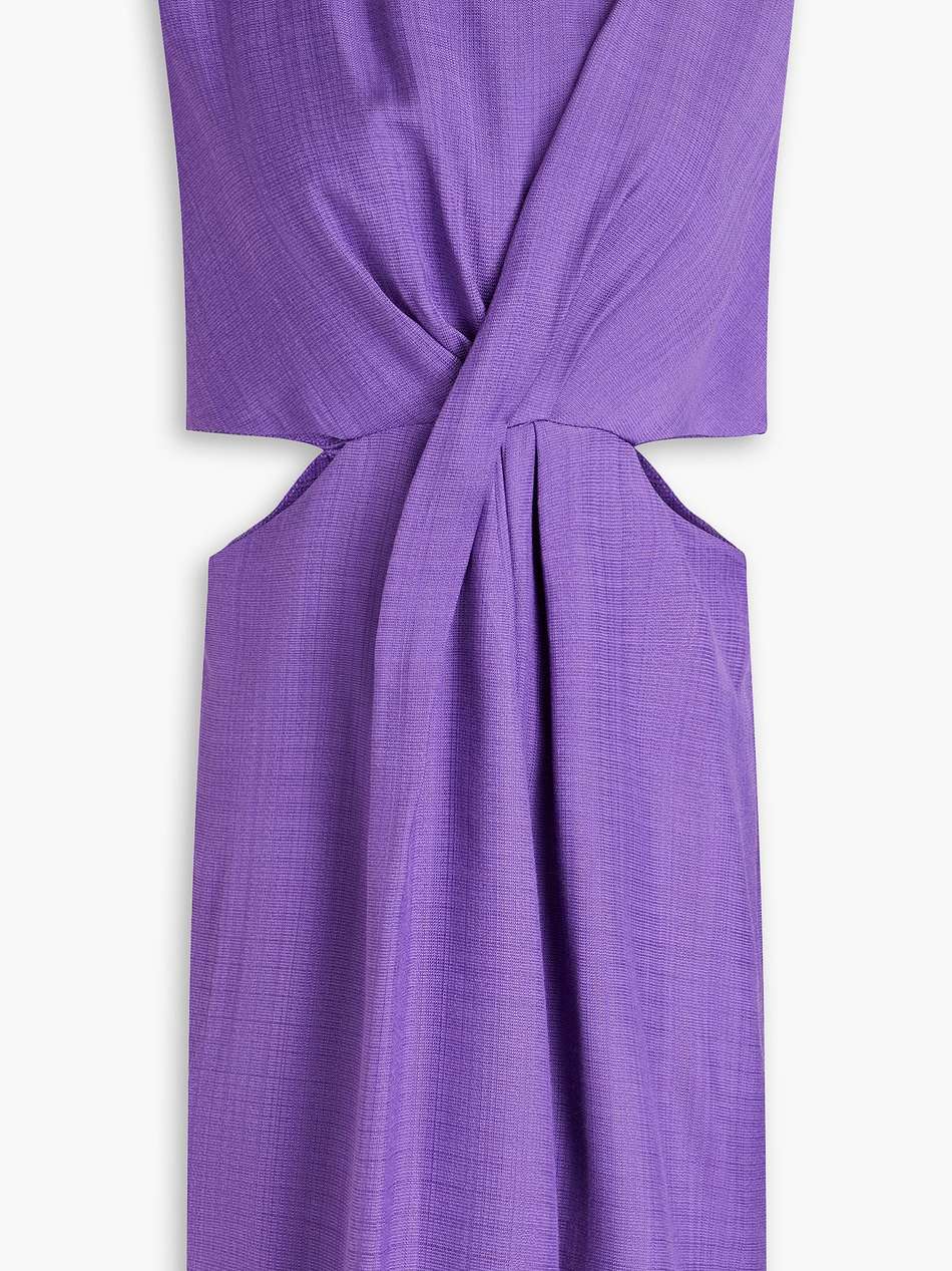 cutout twisted crepe mini dress