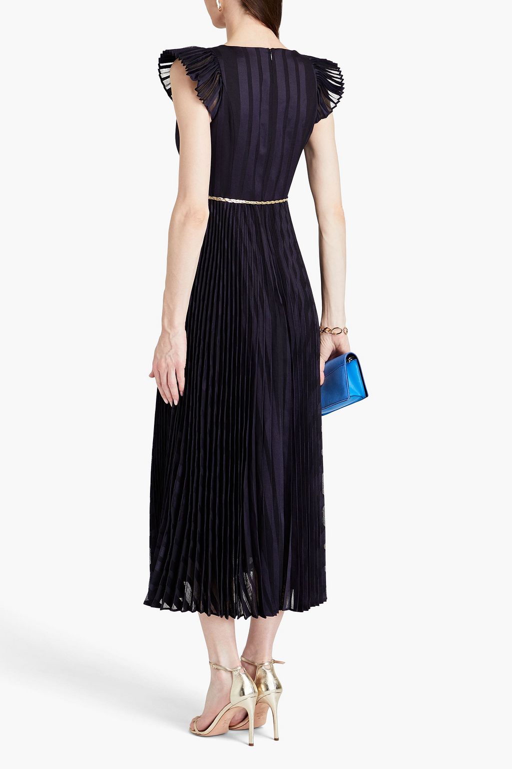 ZIMMERMANN Belted pleated jacquard midi dress THE