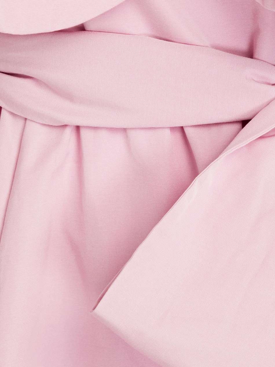 off-the-shoulder cotton-blend drill gown