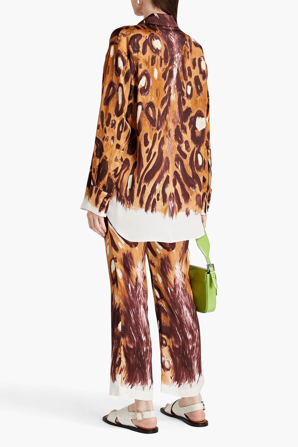 MARNI Sablé printed satin flared pants