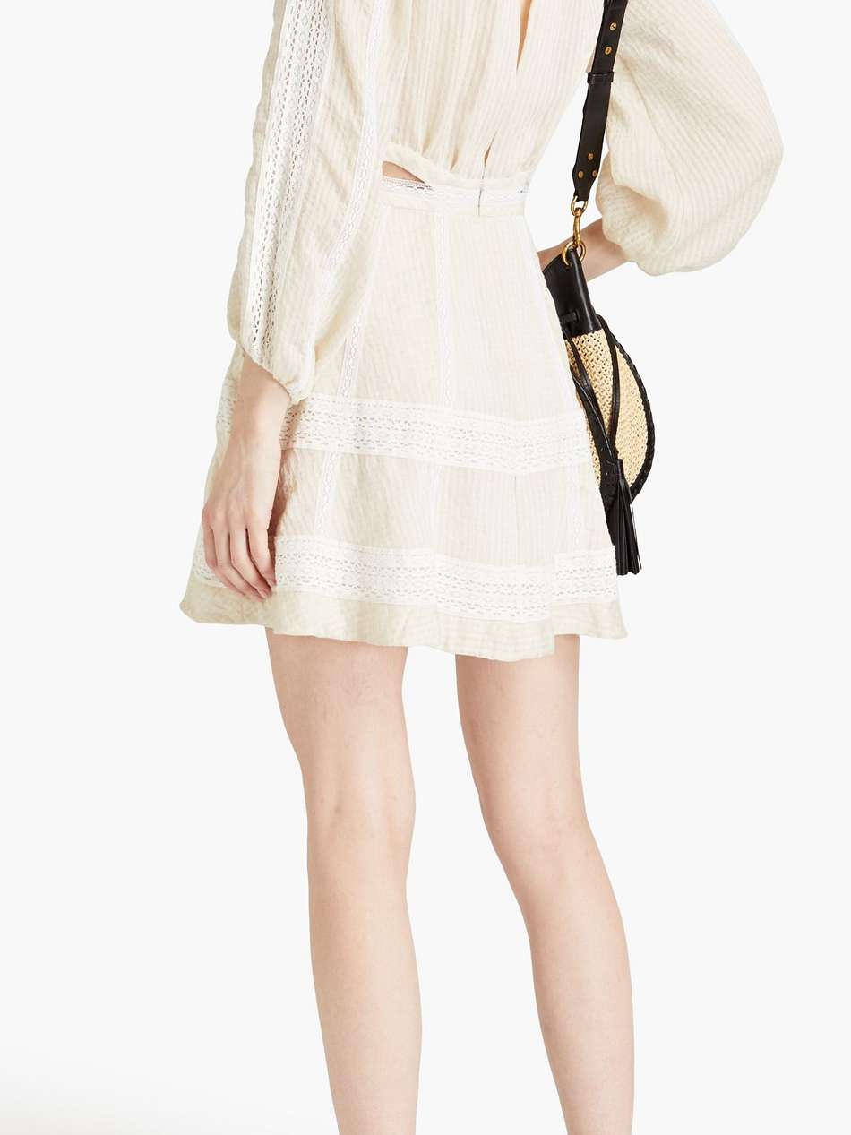 cutout seersucker mini dress