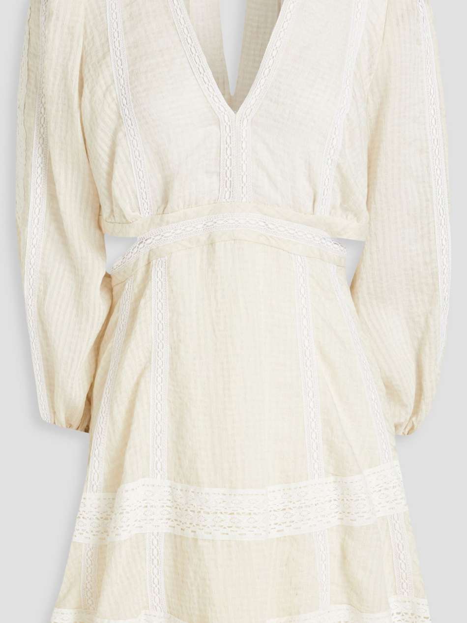 cutout seersucker mini dress