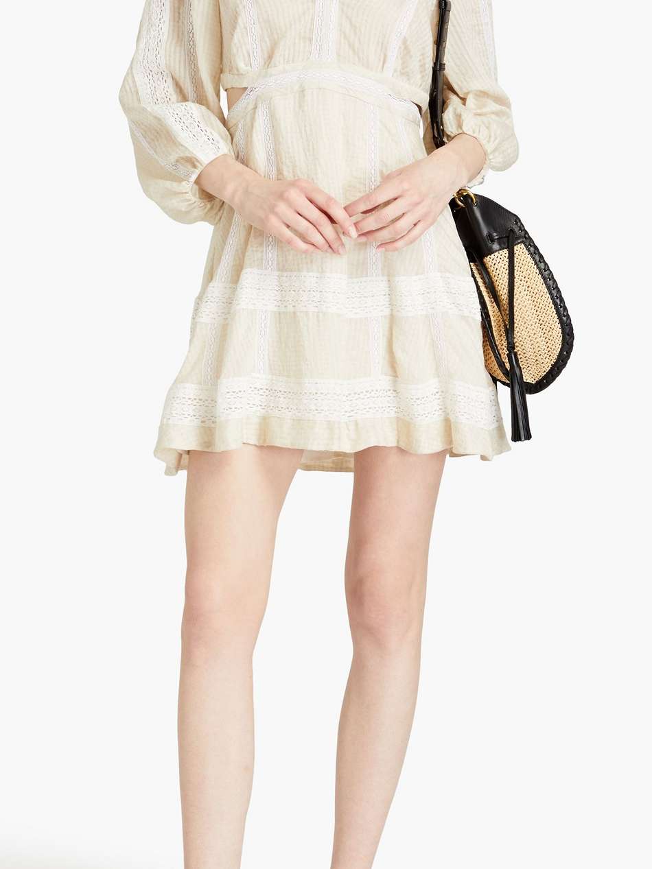 cutout seersucker mini dress