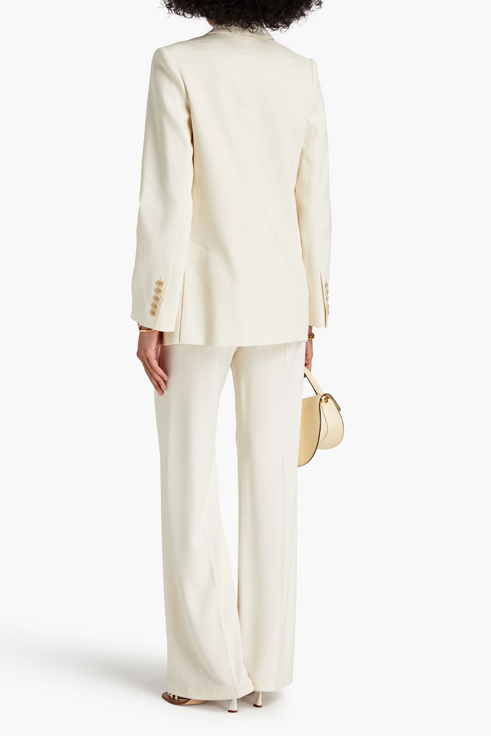 Zimmermann Double-breasted Linen-blend Blazer In Ivory