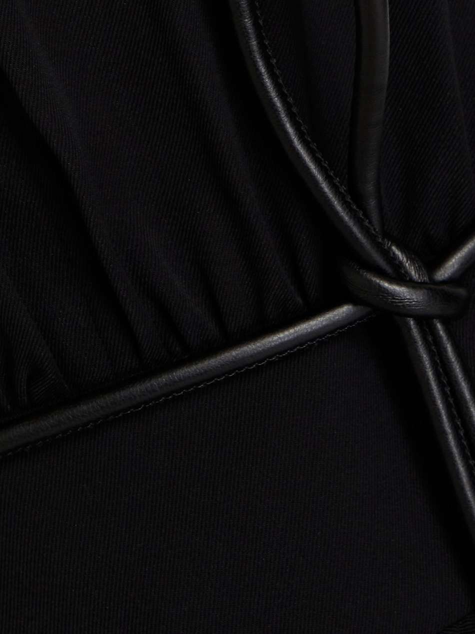 belted twill mini dress