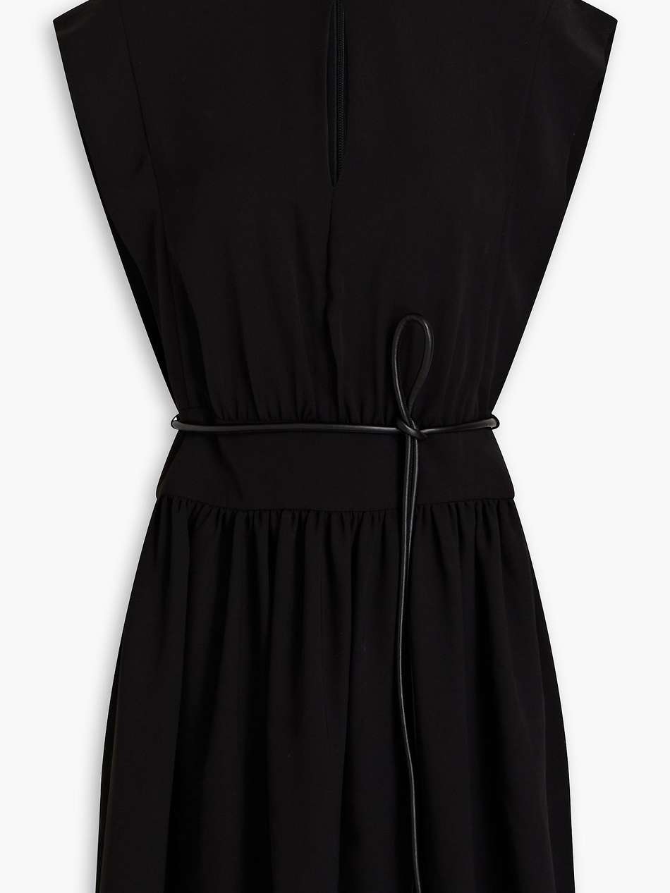 belted twill mini dress