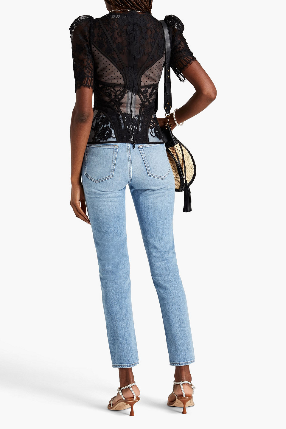 Zimmermann Gathered Cotton-blend Lace Top In Black