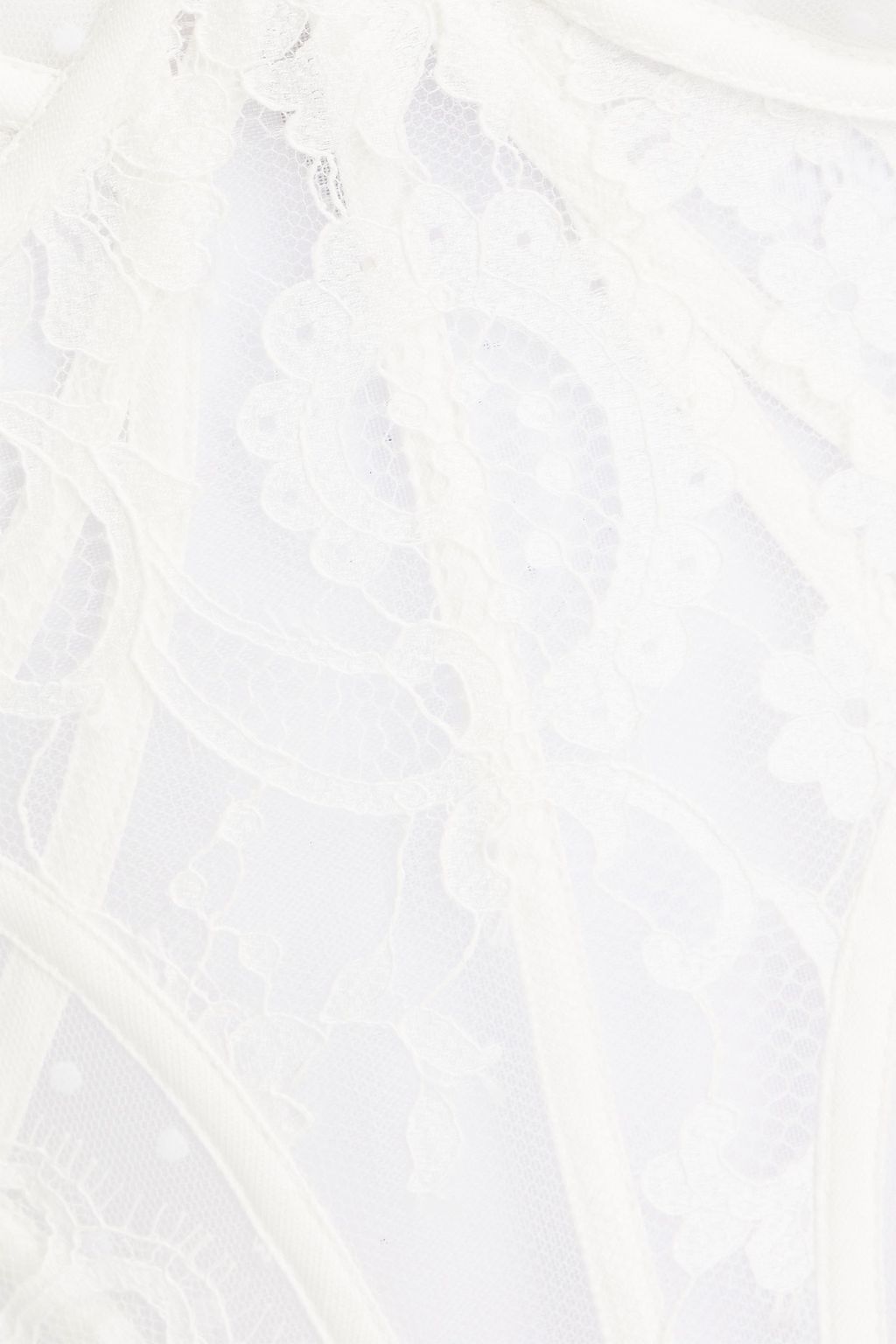 ZIMMERMANN Gathered cotton-blend lace top