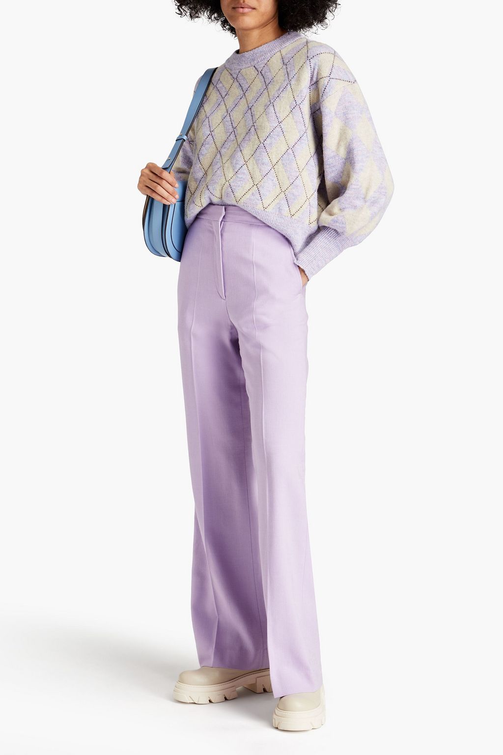 SANDRO Grain de poudre straight-leg pants