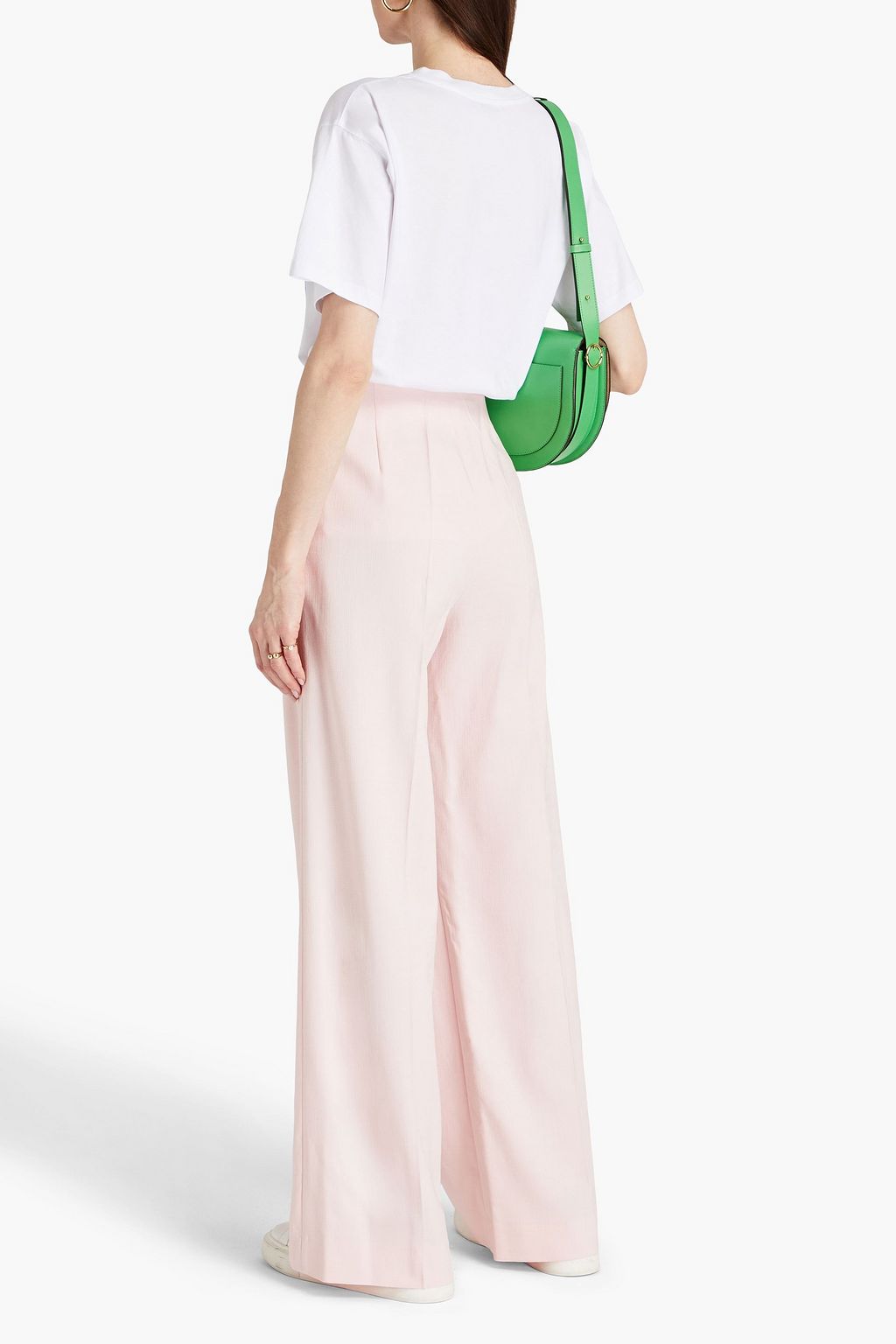 SANDRO Grain de poudre wide-leg pants