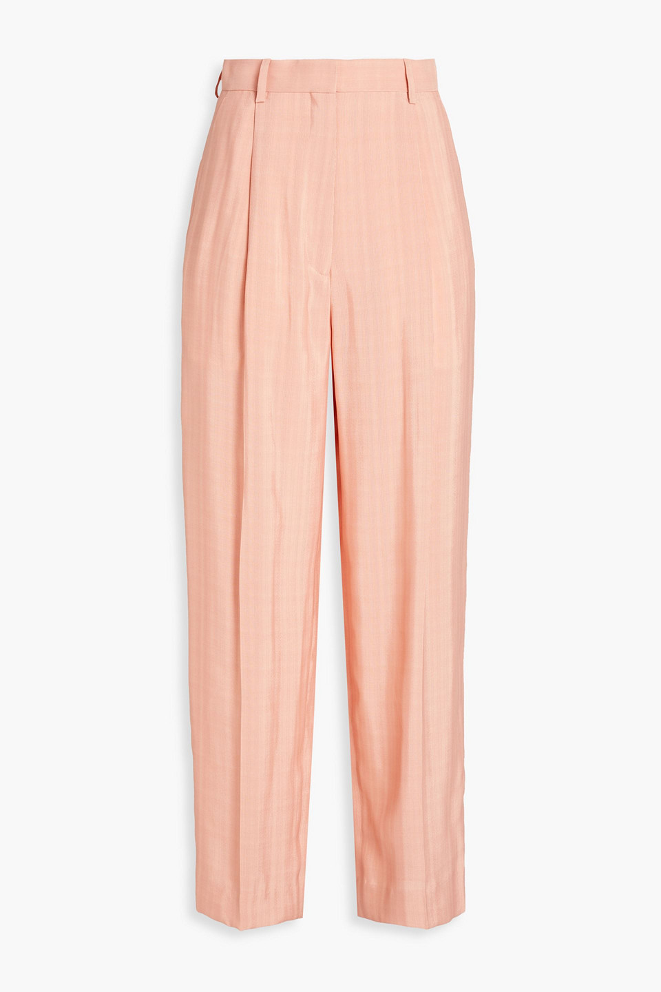 Sandro Felix Pleated Grain De Poudre Tapered Pants In Antique Rose