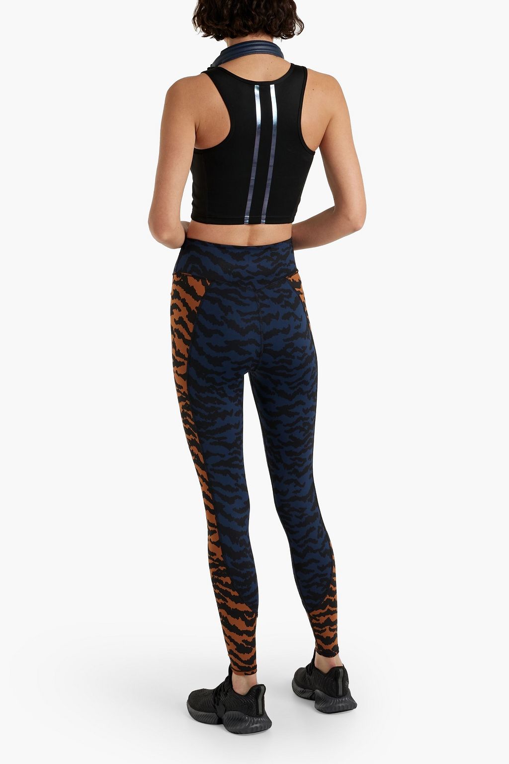 GOOD AMERICAN Paneled printed stretch-jersey leggings