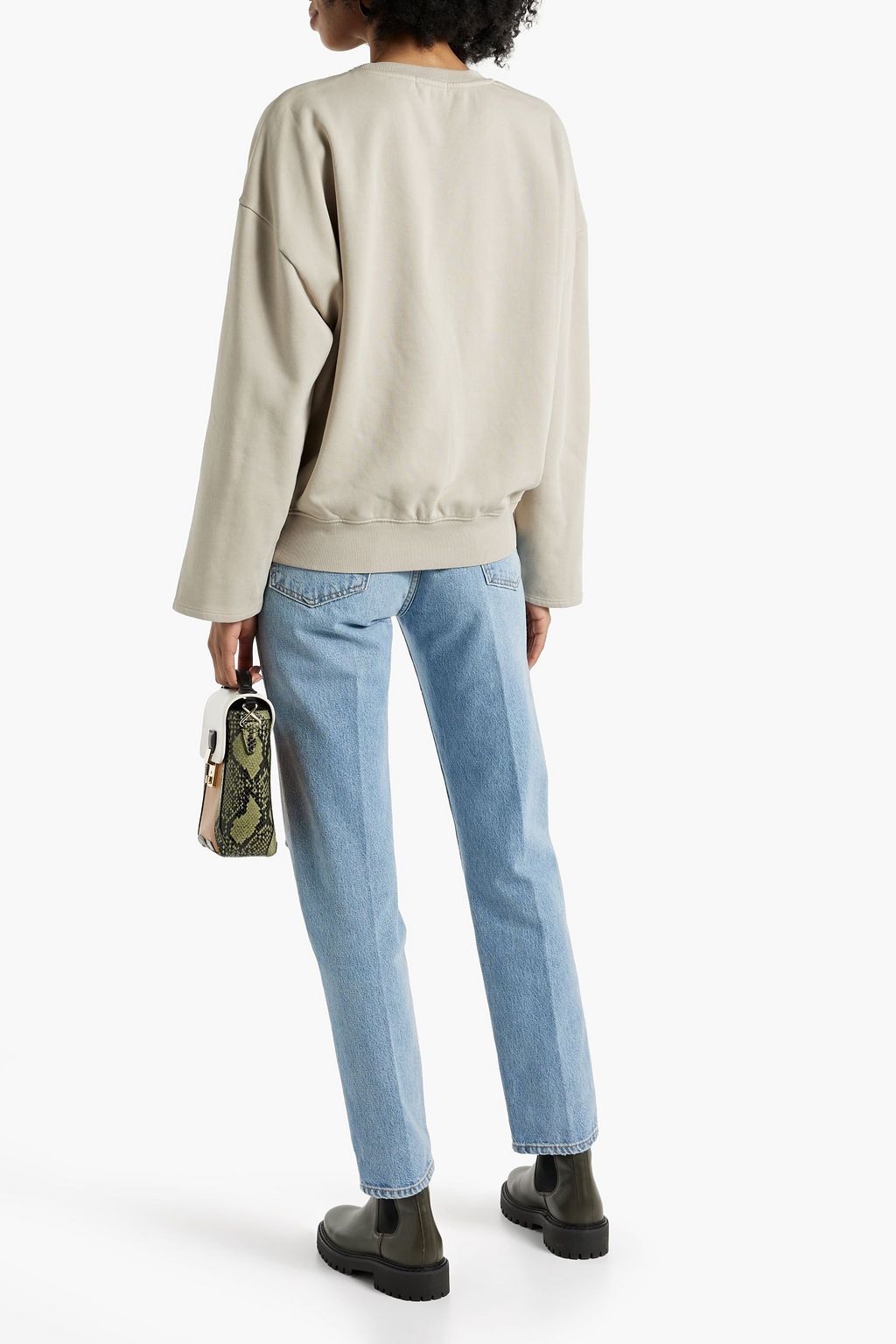 GOOD AMERICAN French cotton-blend terry sweatshirt