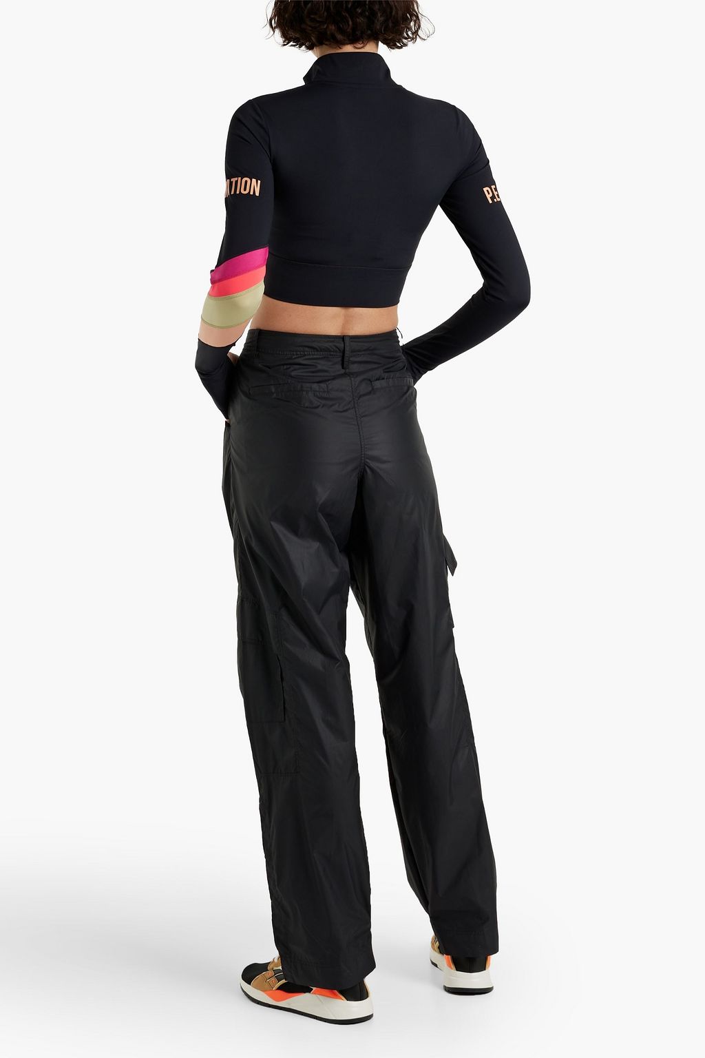 P.E NATION Cropped striped stretch top