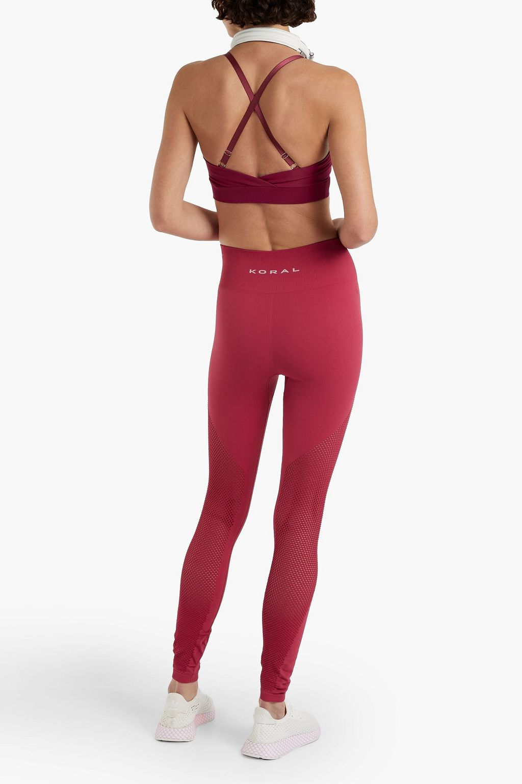 KORAL Fiona Leggings aus Stretch-Jersey mit Mesh-Einsätzen