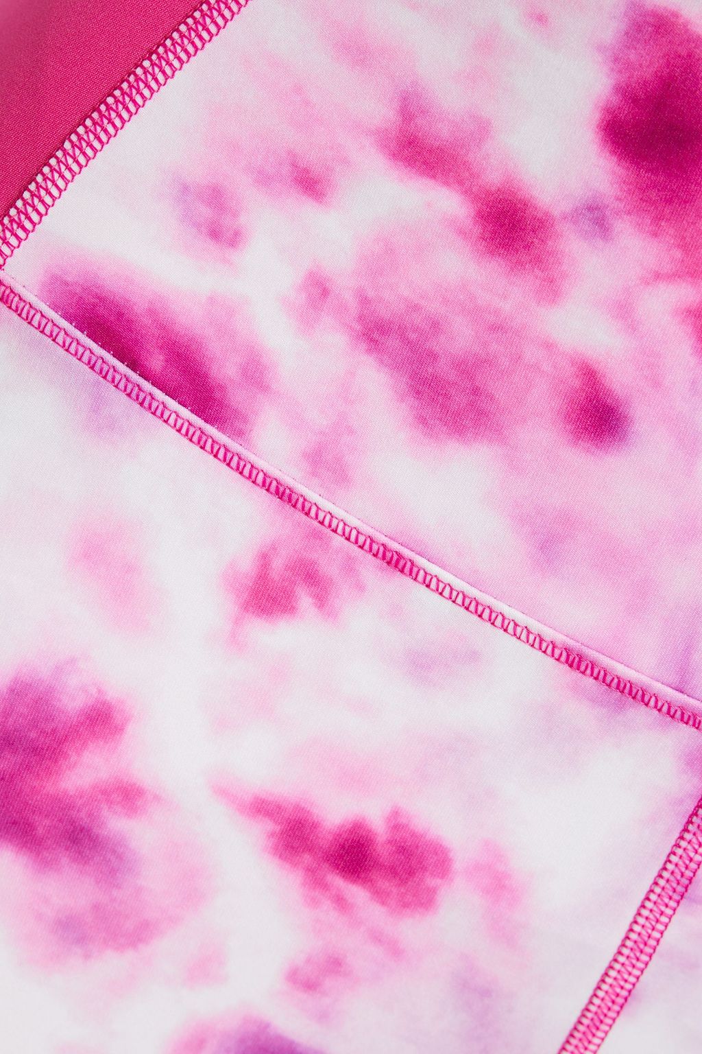 GOOD AMERICAN Tie-dye paneled stretch-jersey leggings