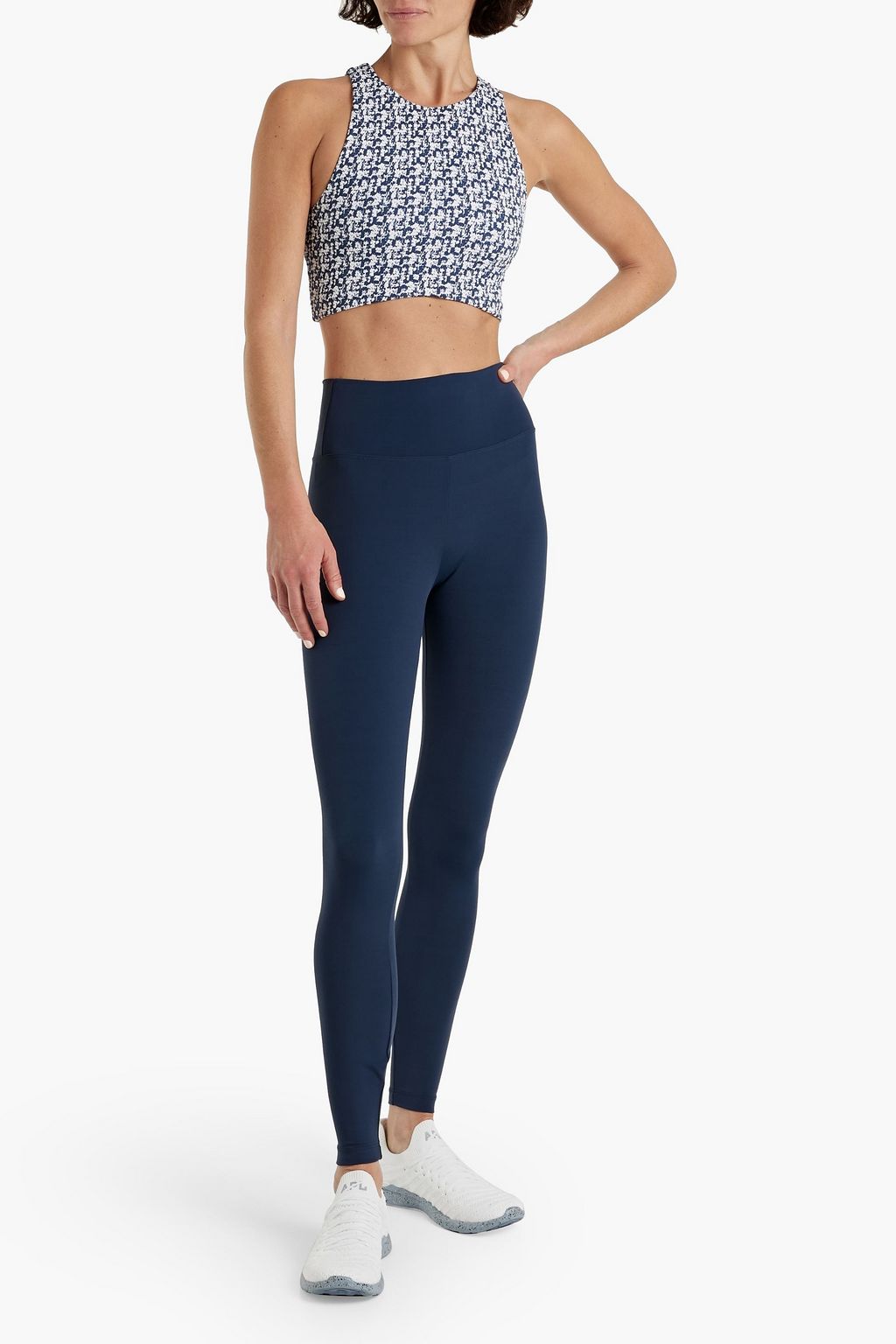 THE UPSIDE Oceania Palm cropped stretch-jacquard top