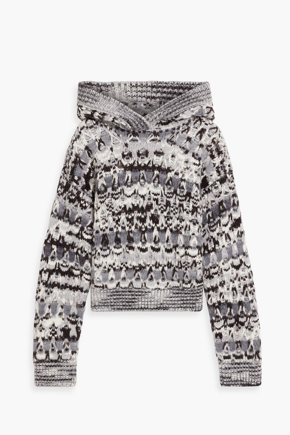 Missoni Jacquard-knit Alpaca-blend Hoodie In Light Gray