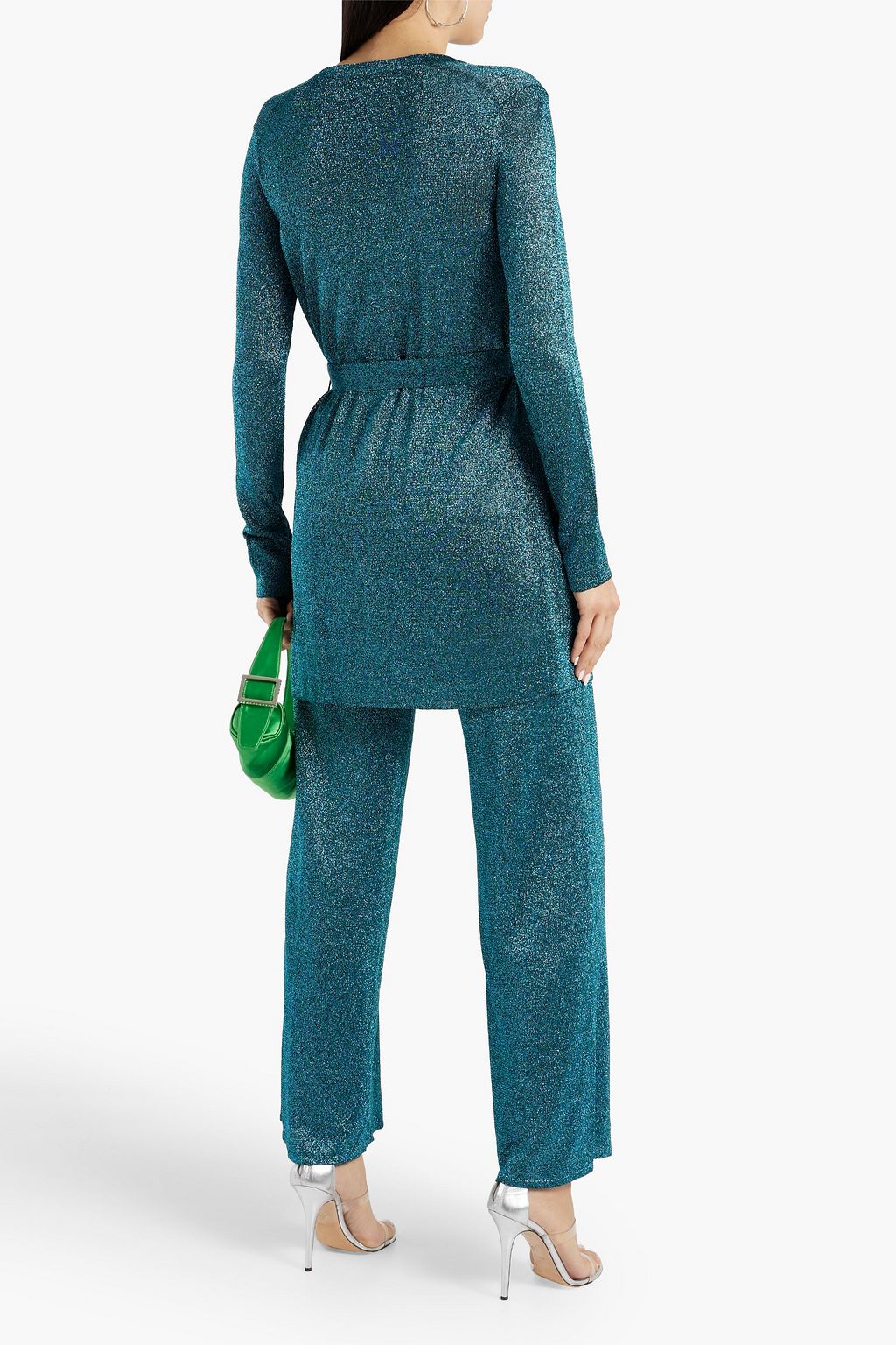 MISSONI Belted metallic knitted cardigan