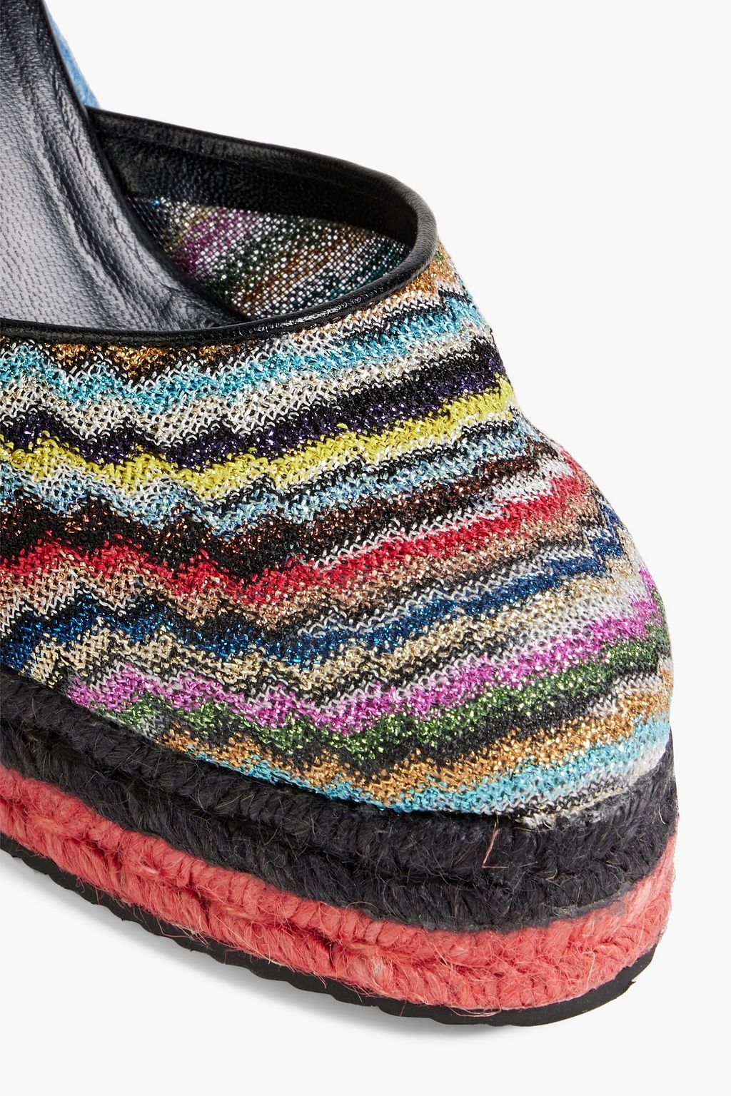 MISSONI Metallic crochet-knit wedge espadrilles