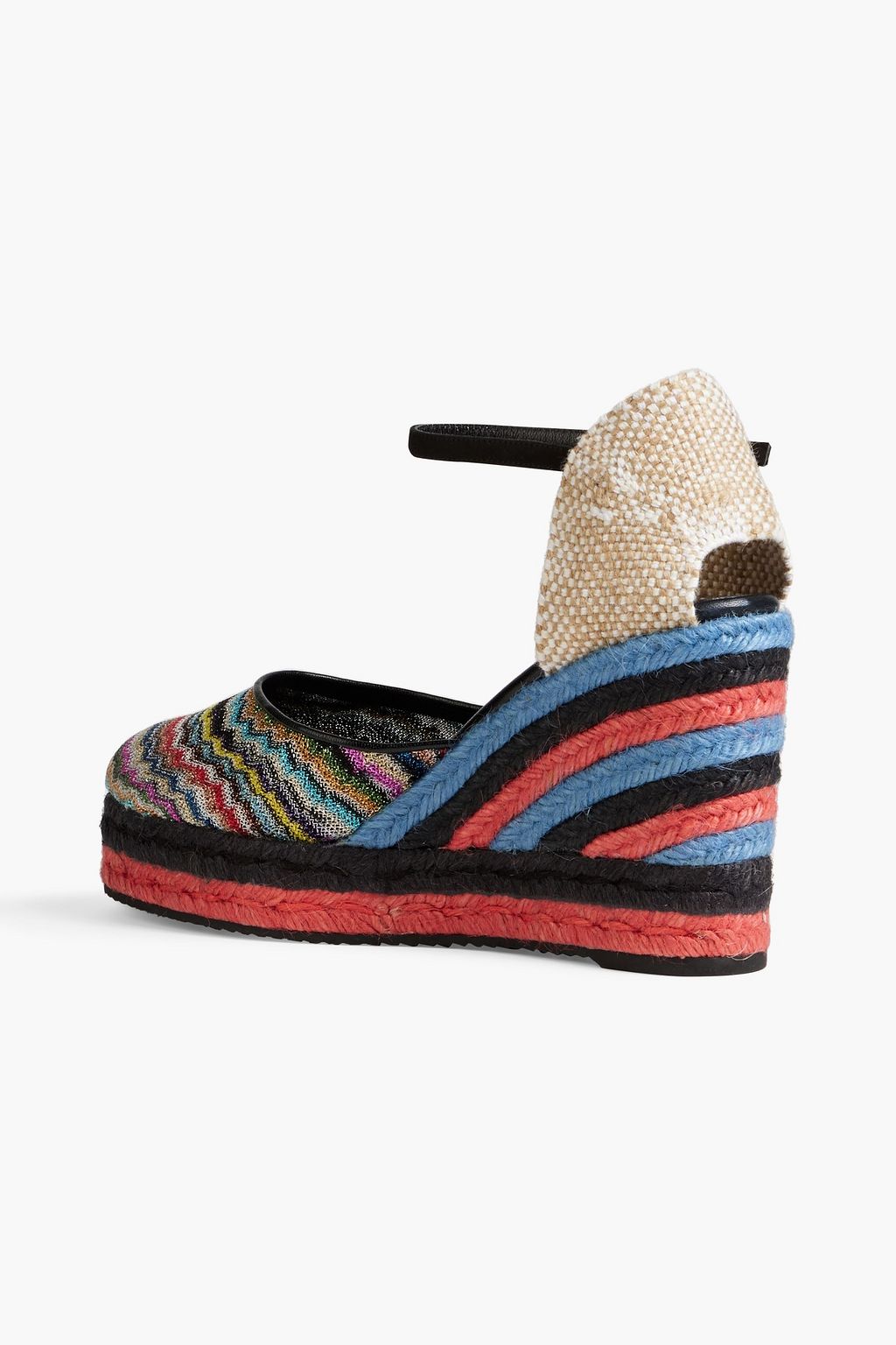 MISSONI Metallic crochet-knit wedge espadrilles