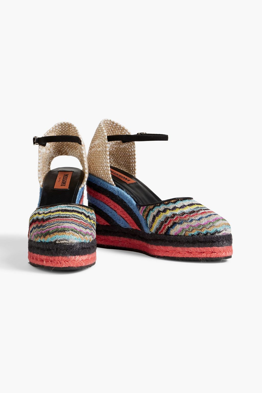 MISSONI Metallic crochet-knit wedge espadrilles