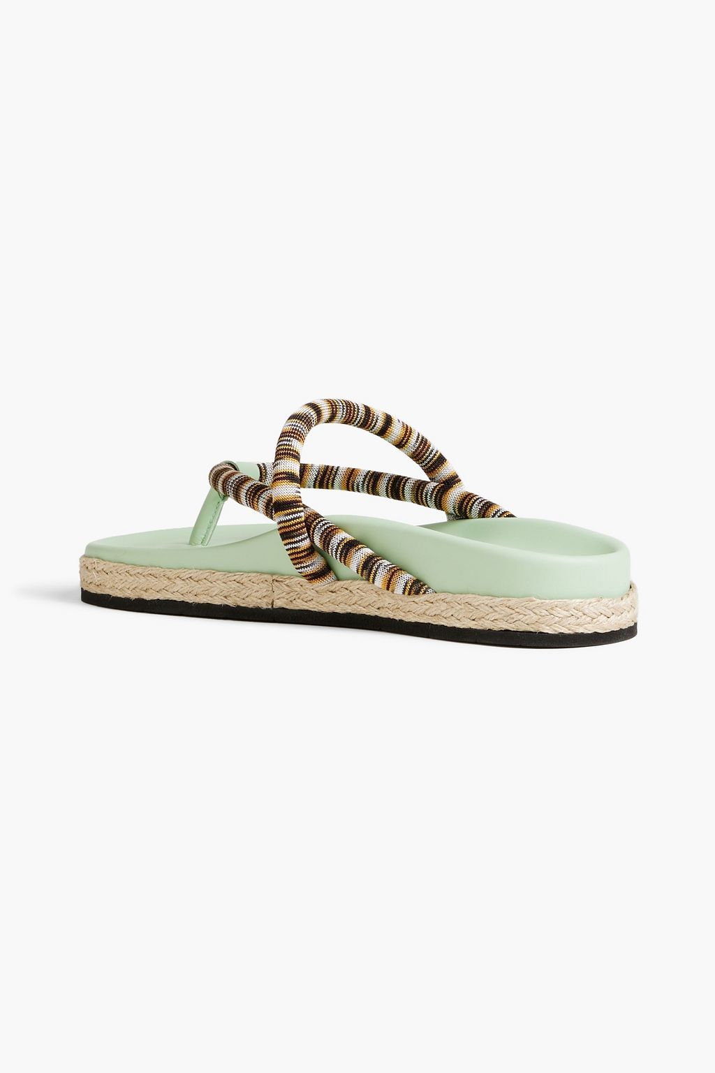 MISSONI Striped crochet-knit and leather espadrille sandals