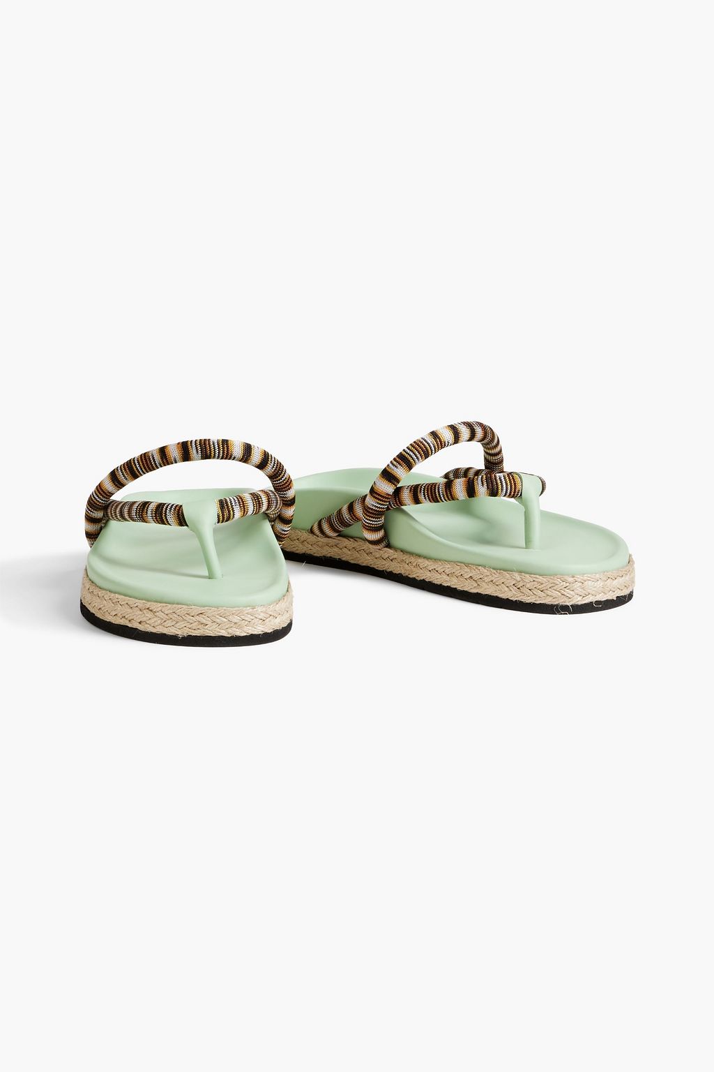 MISSONI Striped crochet-knit and leather espadrille sandals