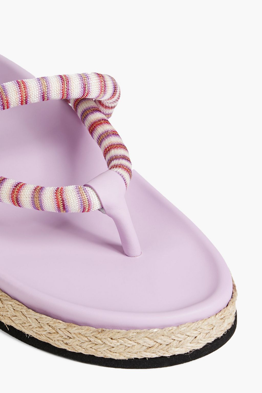 MISSONI Striped crochet-knit and leather sandals