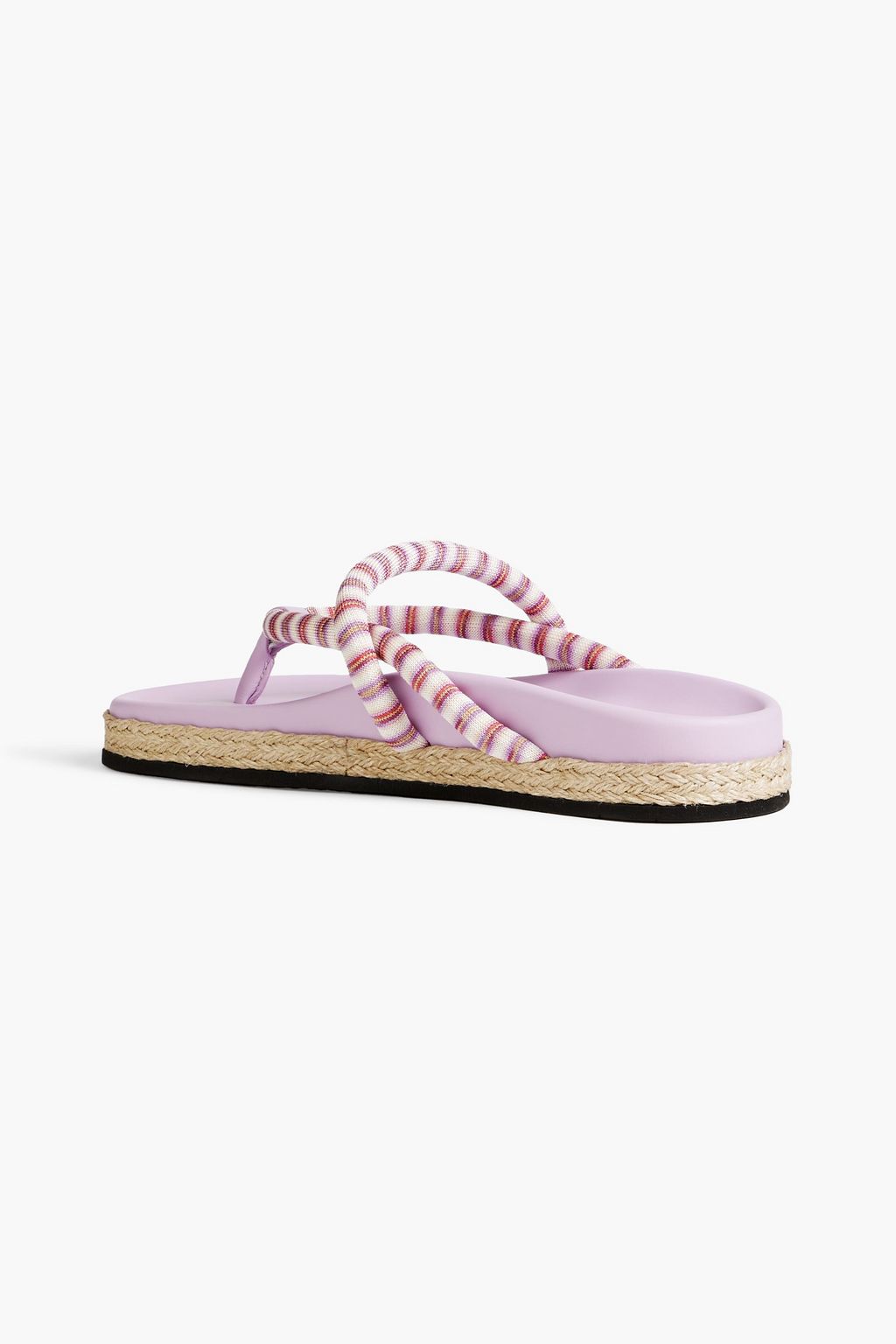 MISSONI Striped crochet-knit and leather sandals