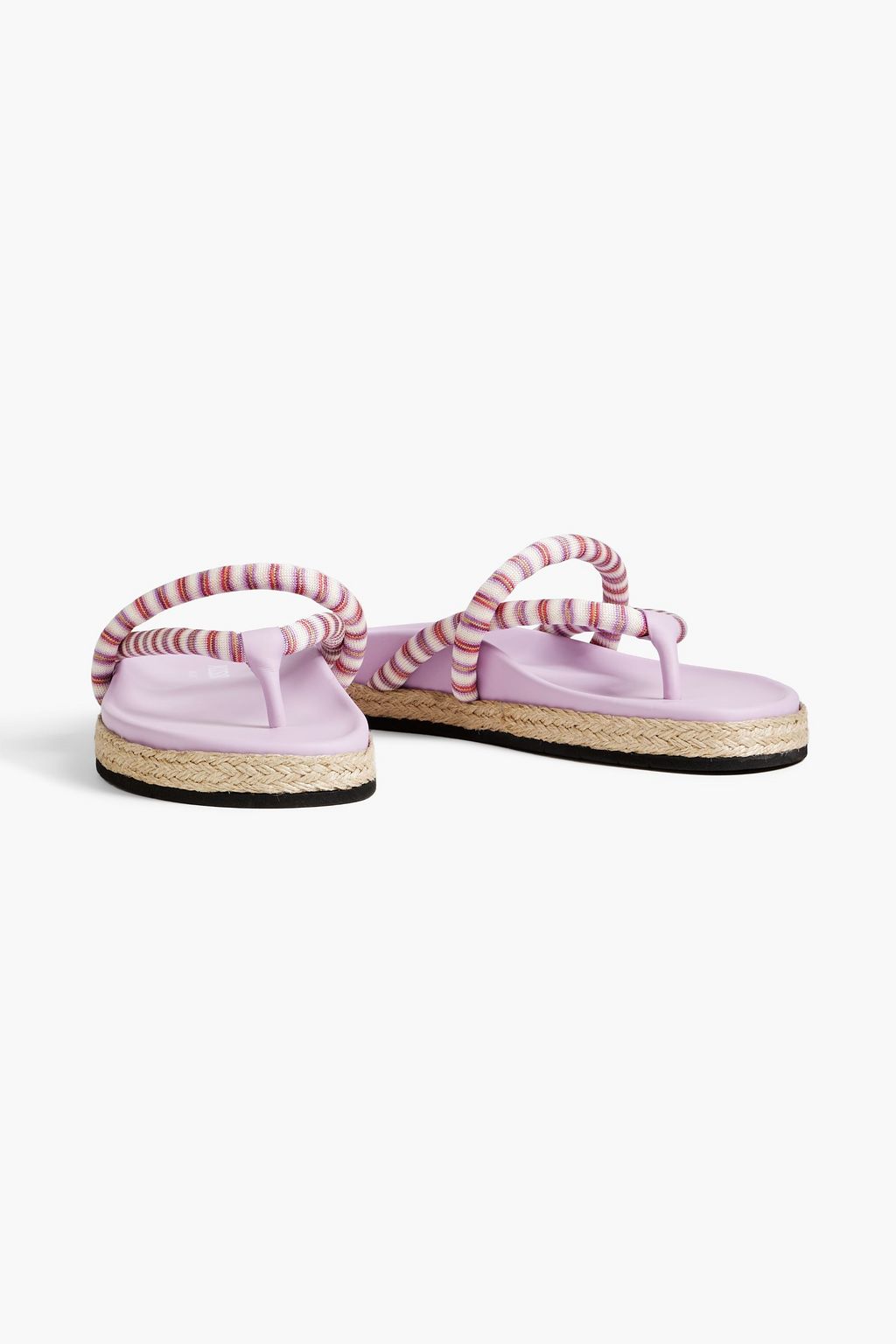 MISSONI Striped crochet-knit and leather sandals