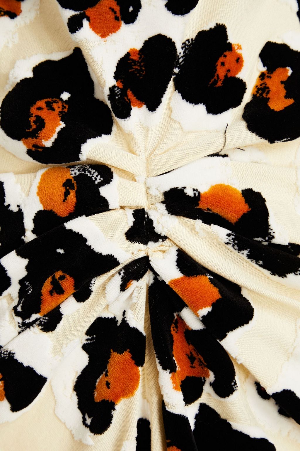 MARNI فستان متوسط الطول من مخمل ديفوريه بتصميم ملموم