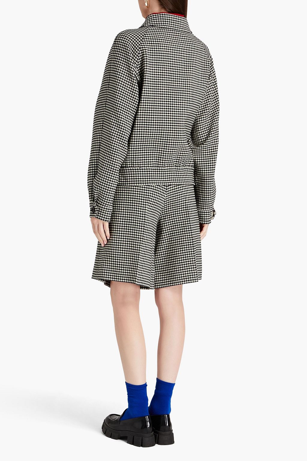 MARNI Reversible gingham wool-blend twill jacket