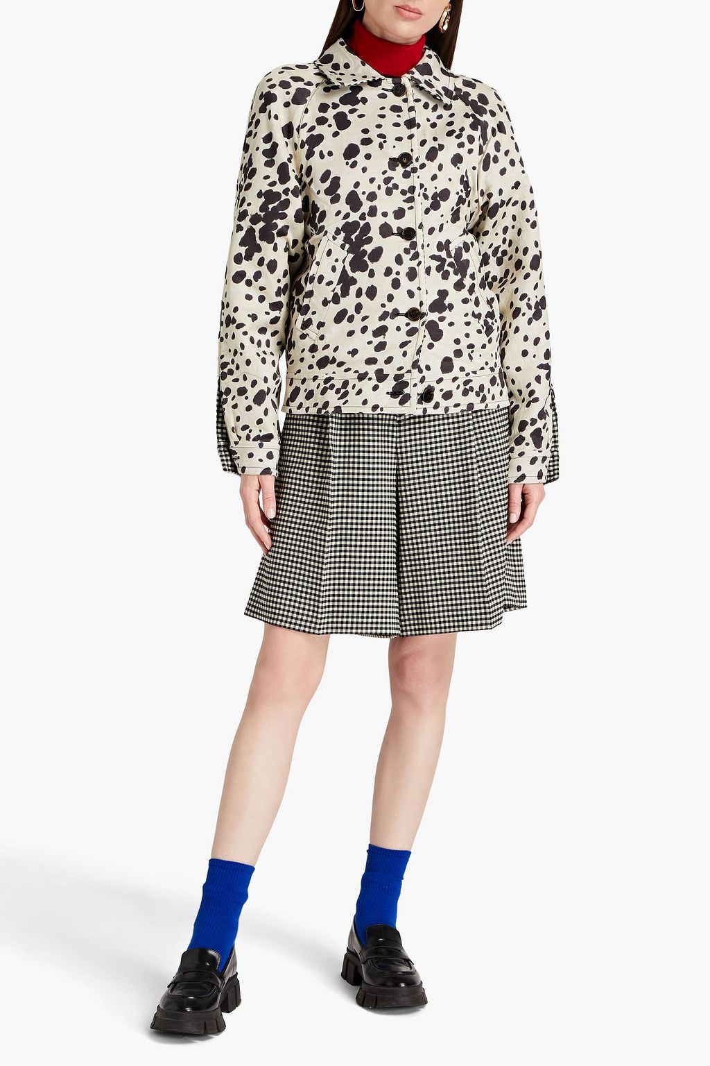MARNI Reversible gingham wool-blend twill jacket